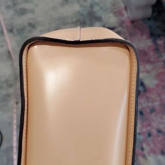 La Marthe Tan Tote Bag with Lucite Plastic Handles - Picture 11 of 14